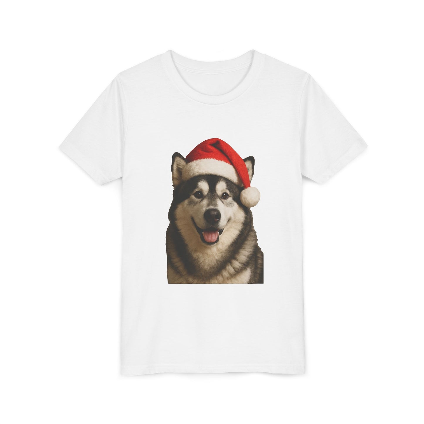 Santa Paws Malamute Youth Unisex Short Sleeve Crewneck Tee