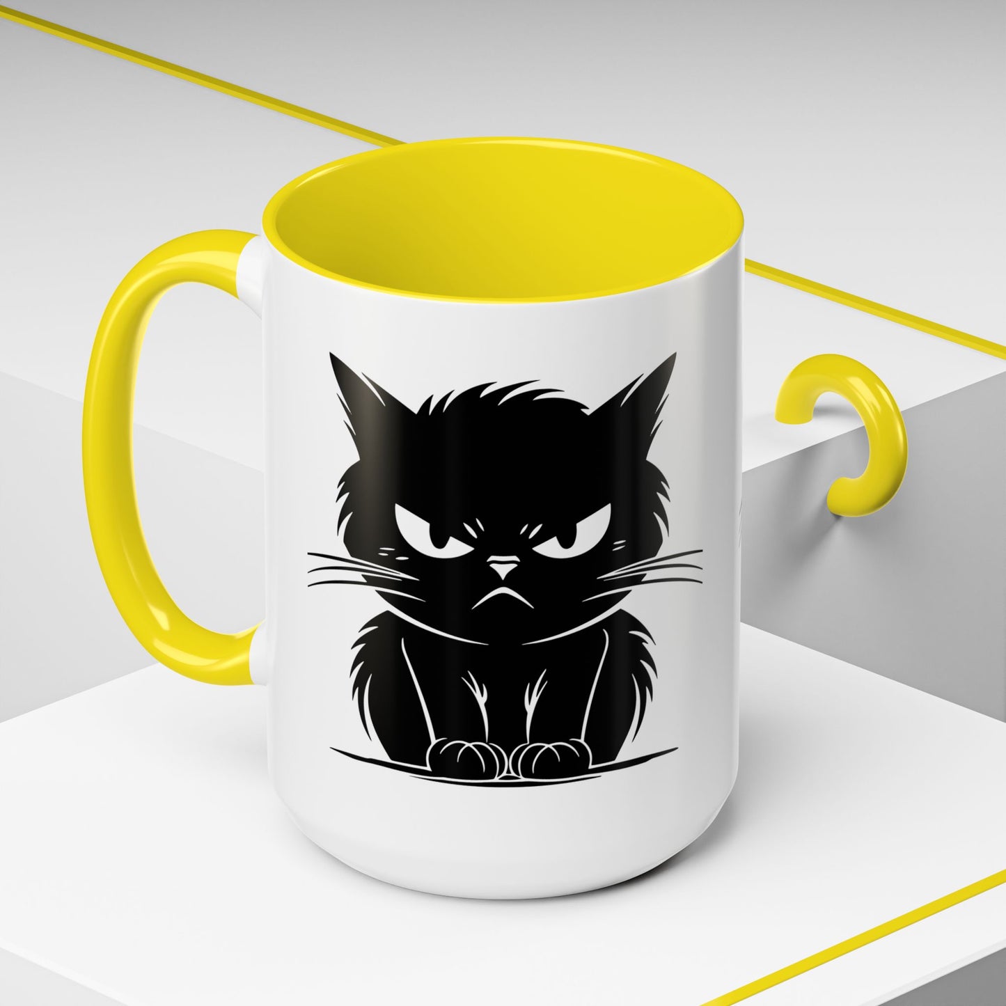 Angry Cat 2-Tone Coffee Mug