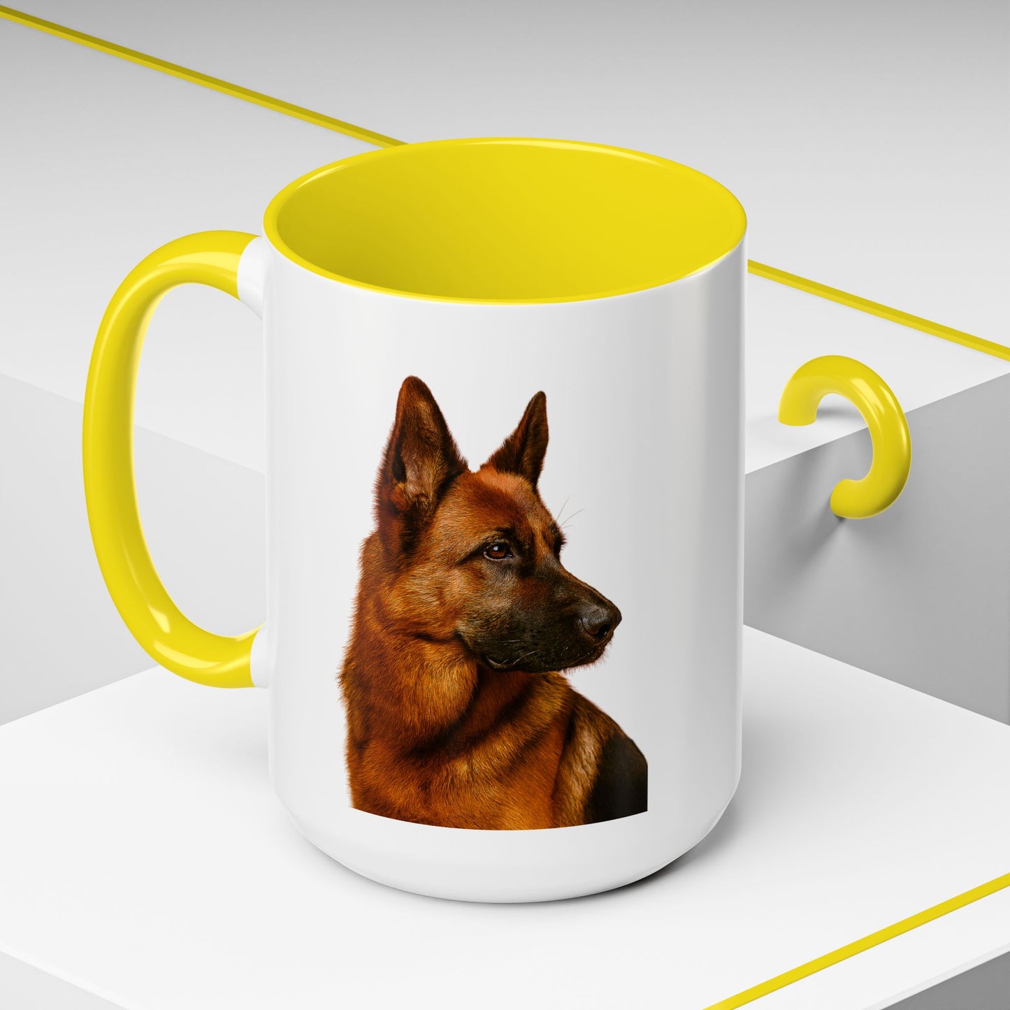 German Shepherd Head 2-Tone Coffee Mug