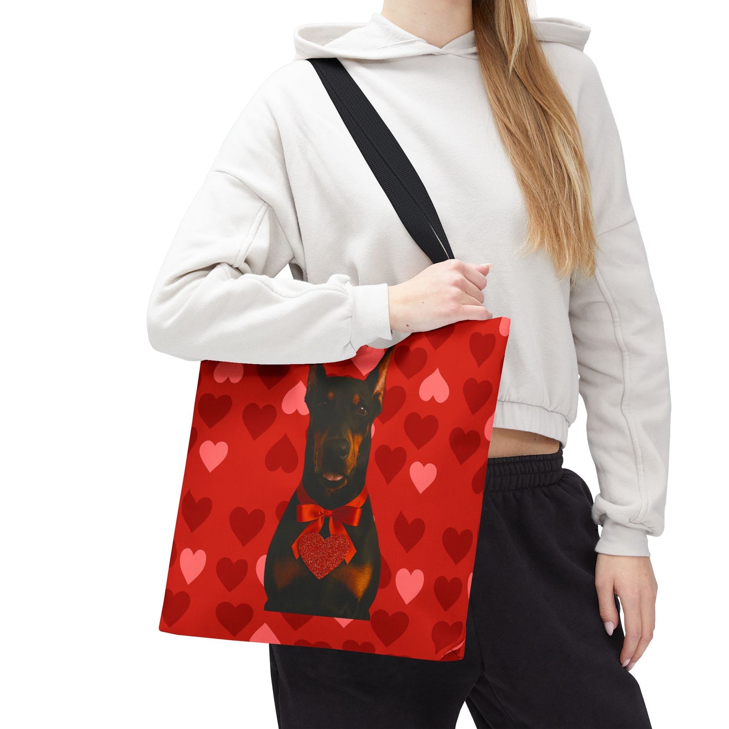 Cupid's Companion Doberman Tote Bag