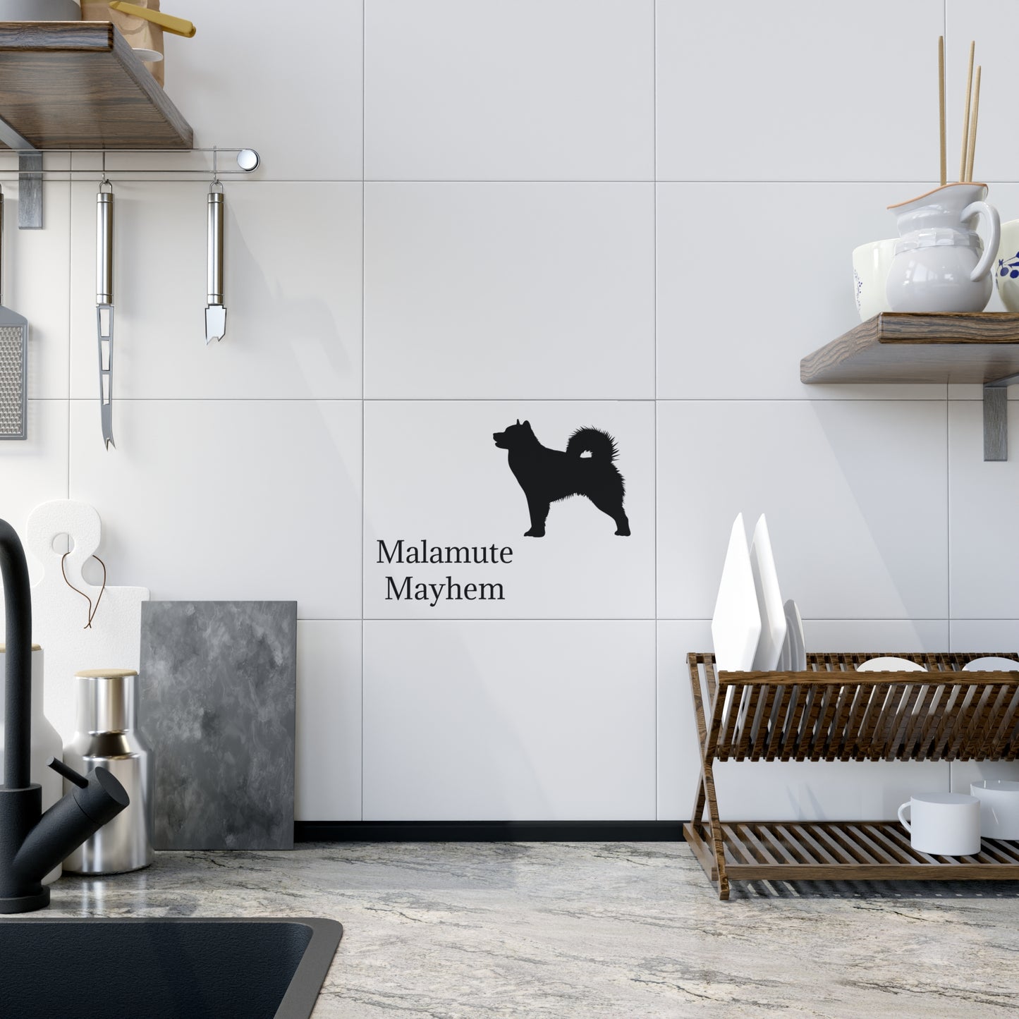 Malamute Mayhem Ceramic Photo Tile