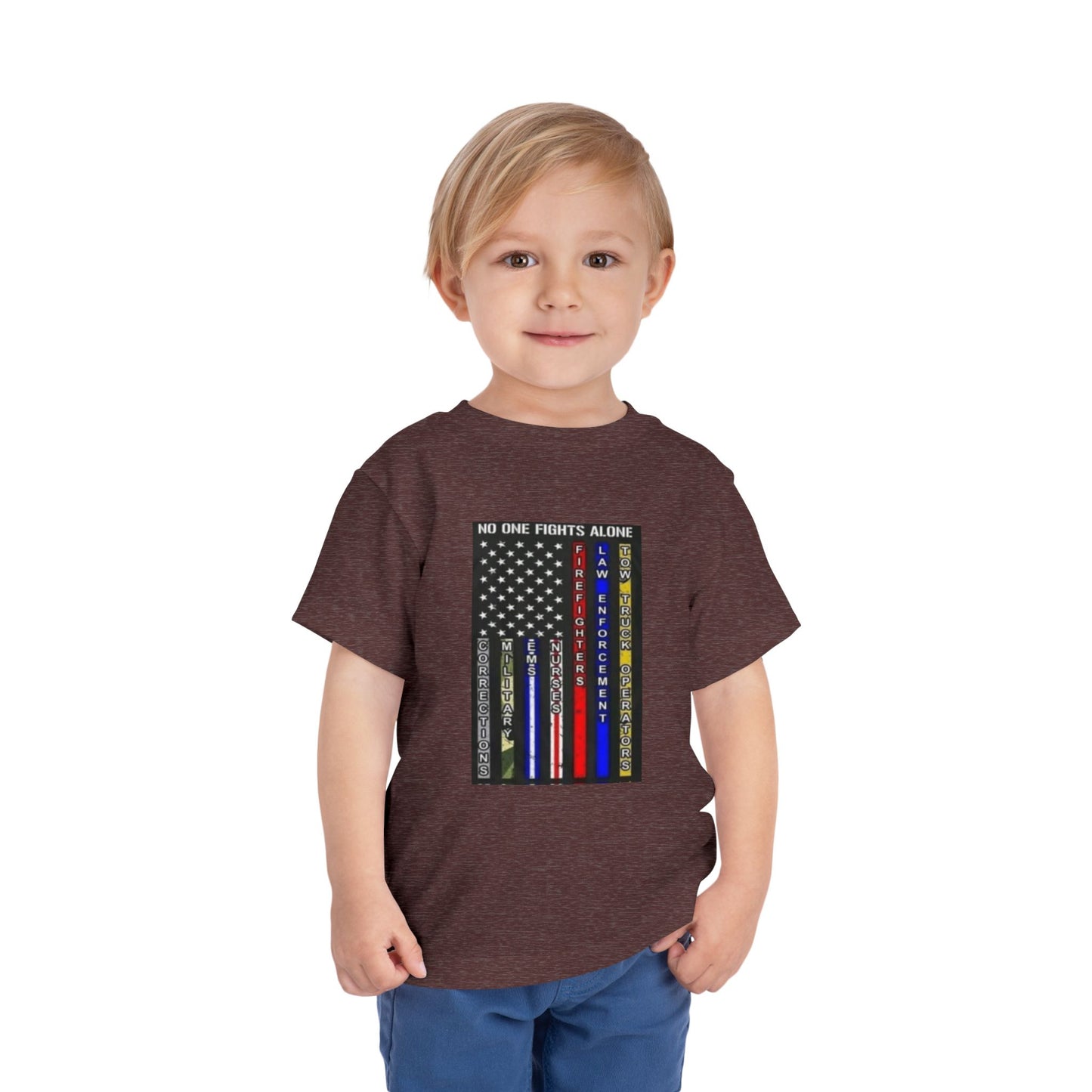 No One Fights Alone Toddler Unisex Short Sleeve Crewneck Tee