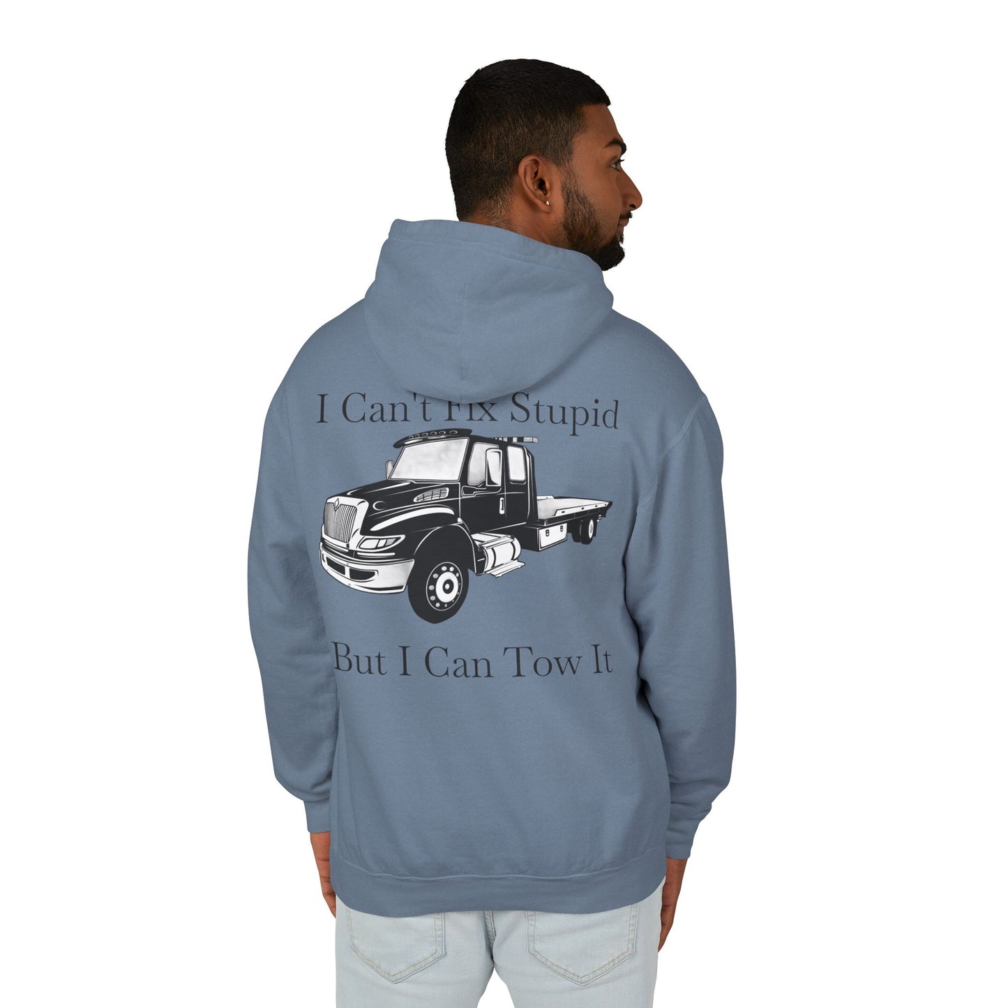 I Can't Fix Stupid Flatbed Tow Truck Unisex Lightweight Hoodie