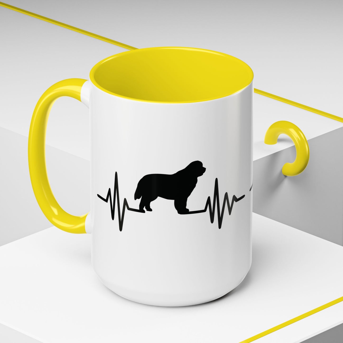 My Heart Beats For Newfies 2-Tone Coffee Mug