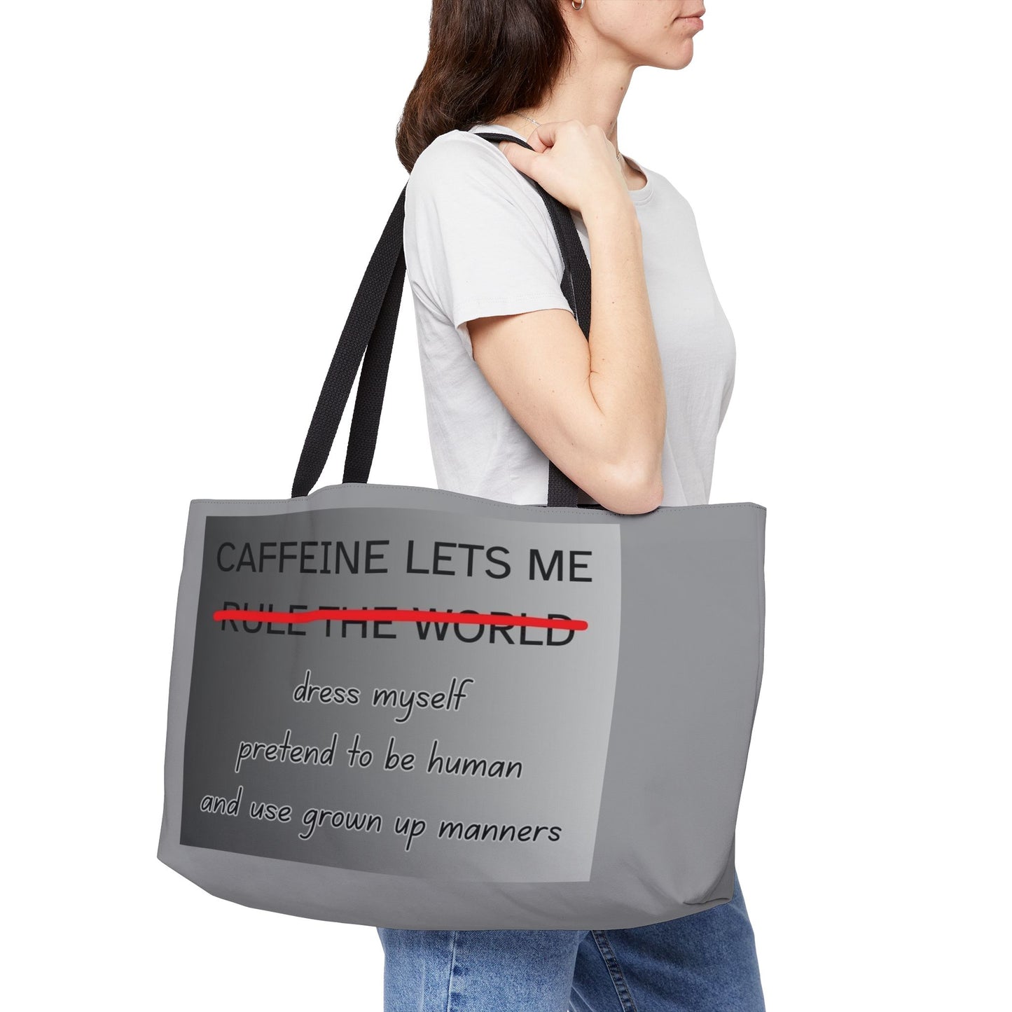 Caffeine Lets Me Weekender Tote Bag