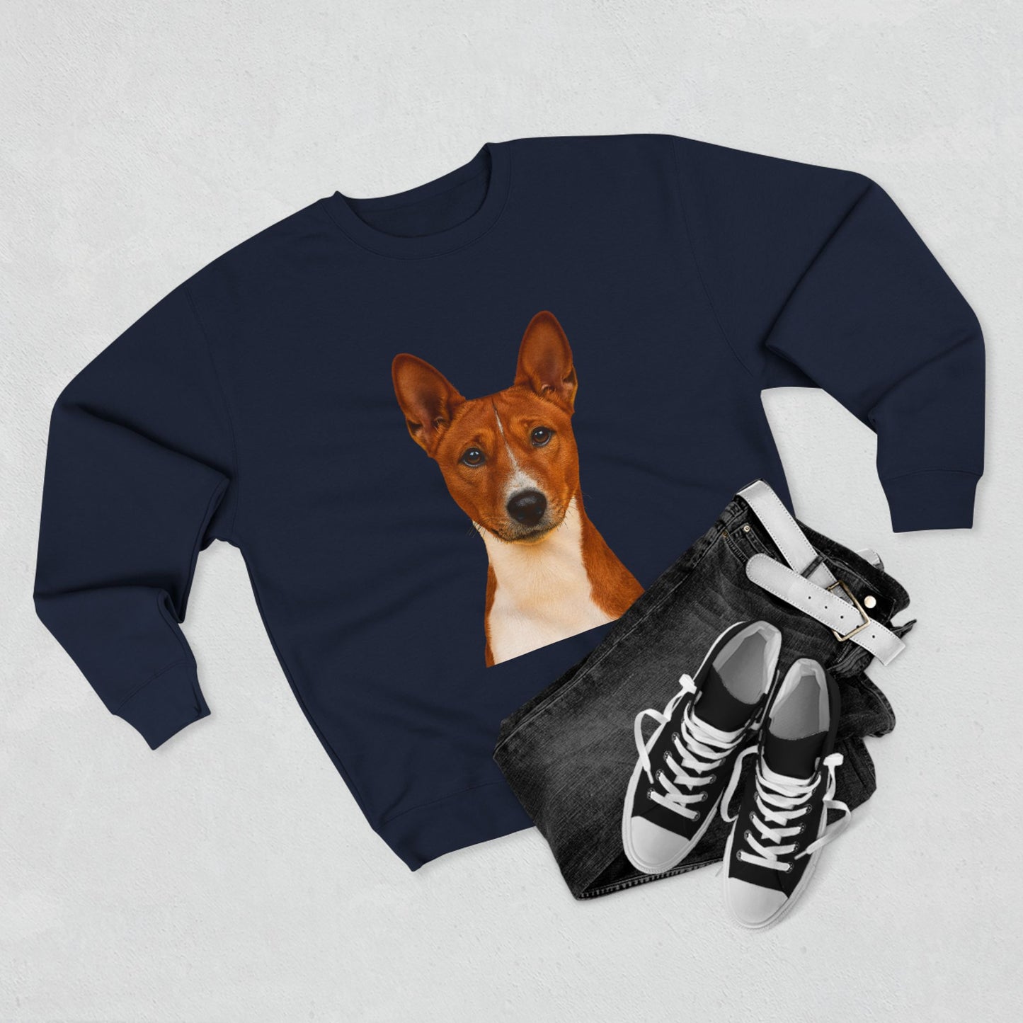 Basenji Head Unisex Crewneck Sweatshirt
