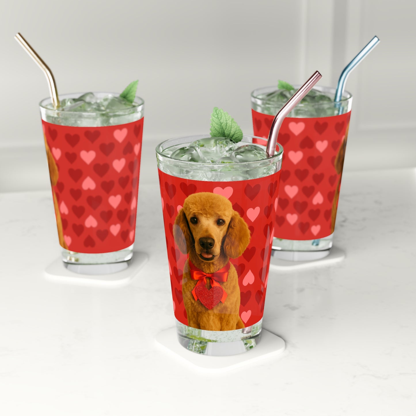 Cupid's Companion Poodle Drinking Glass