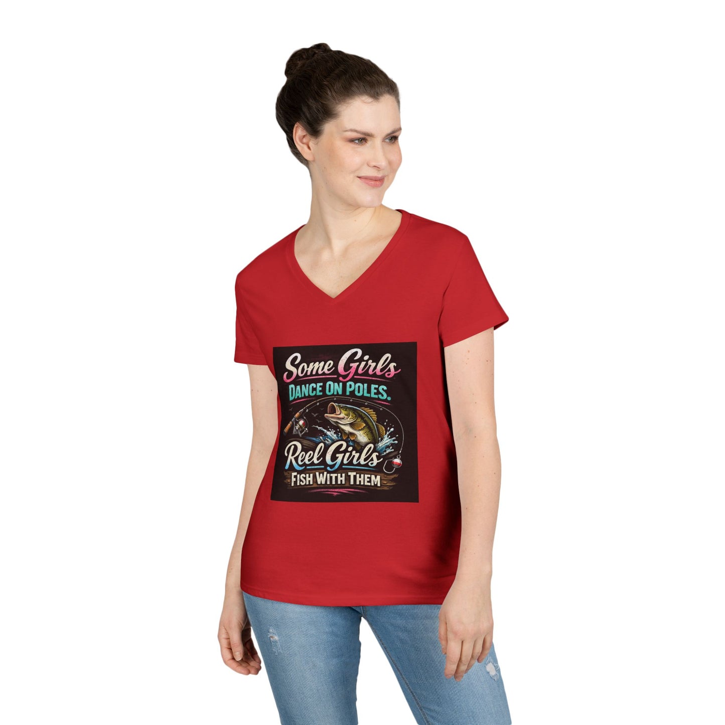 Reel Girls Women's V-Neck T-Shirt
