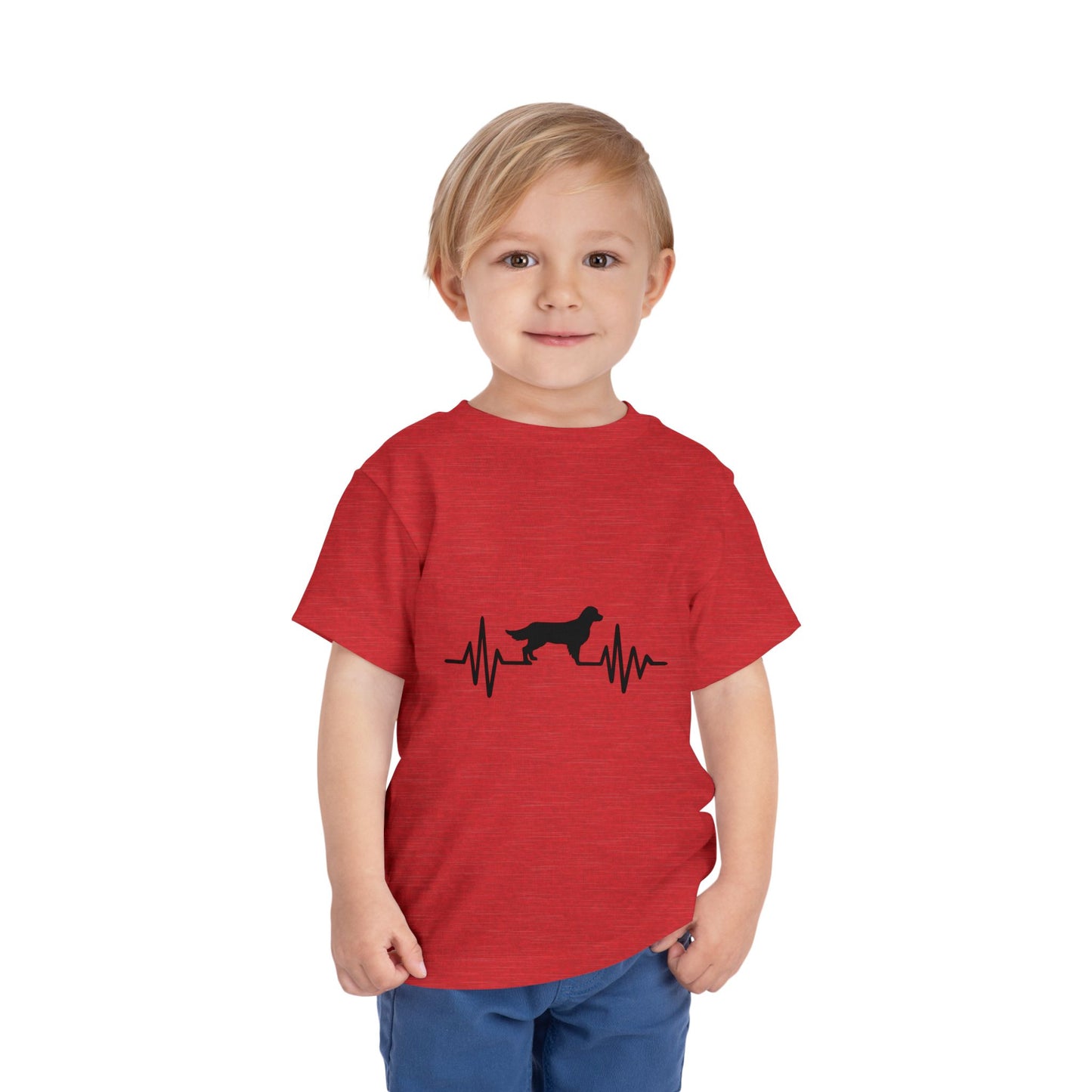 My Heart Beats For Goldens Toddler Unisex Short Sleeve Crewneck Tee
