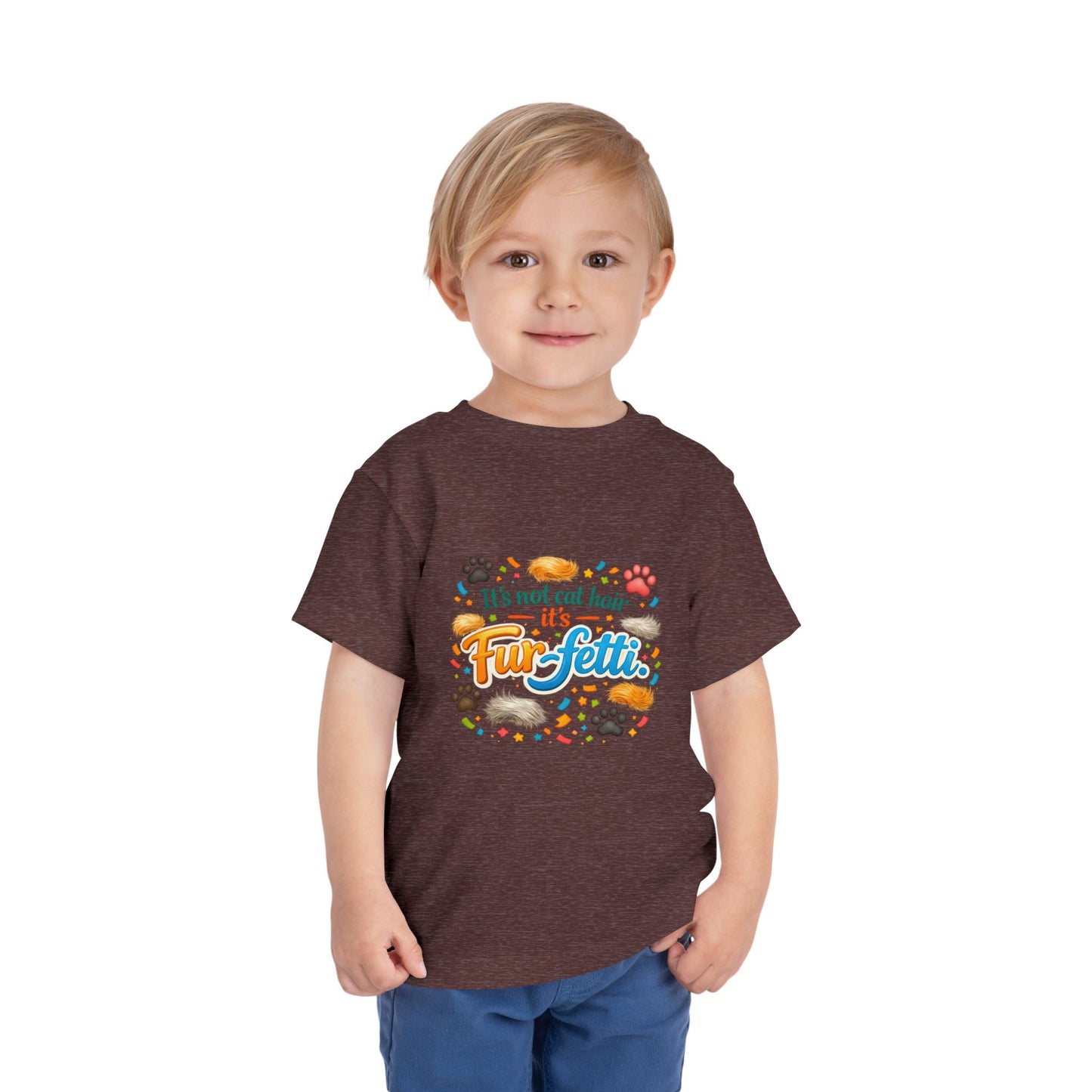 Fur-Fetti Cat Toddler Unisex Short Sleeve Crewneck Tee