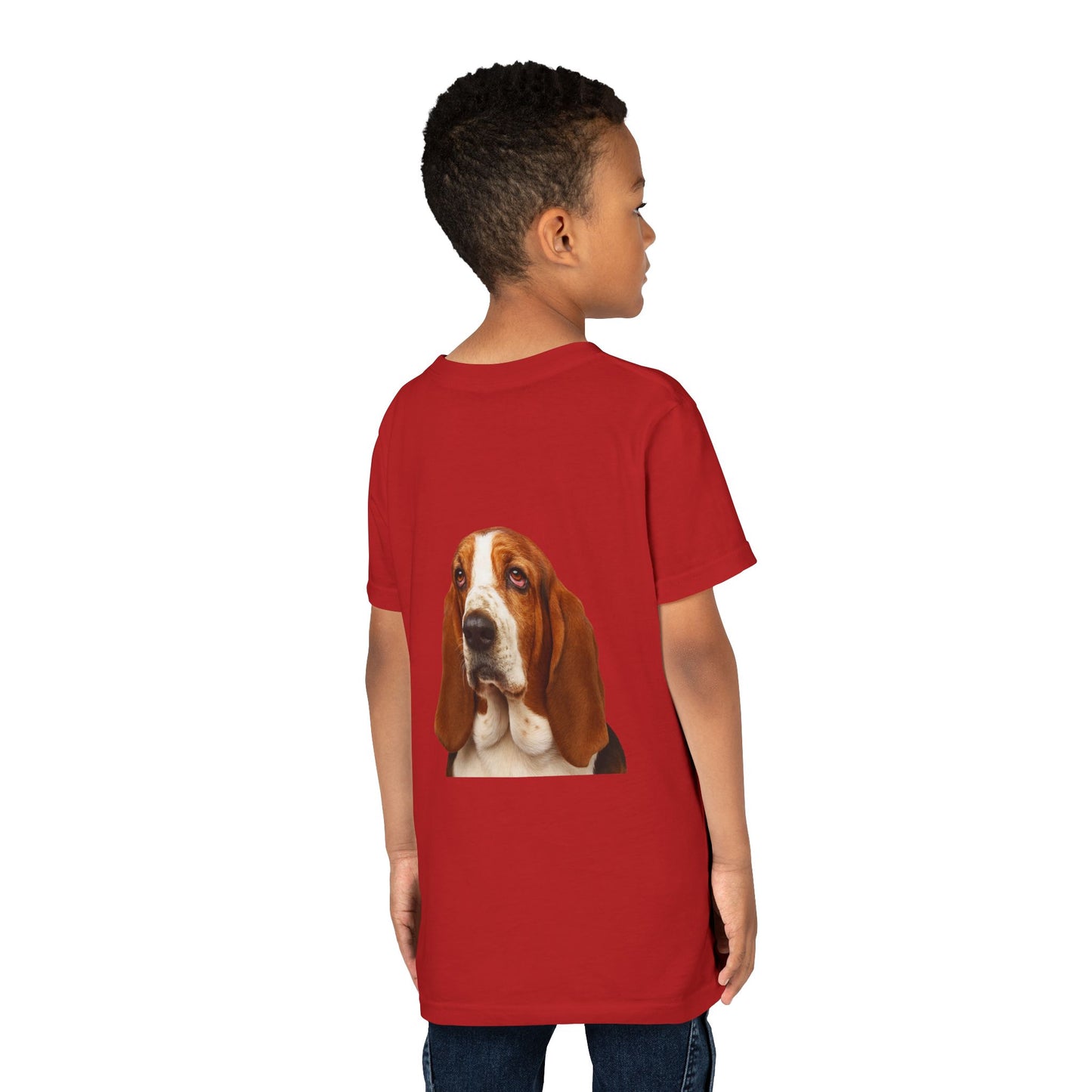 Basset Head Youth Unisex Short Sleeve Crewneck Tee