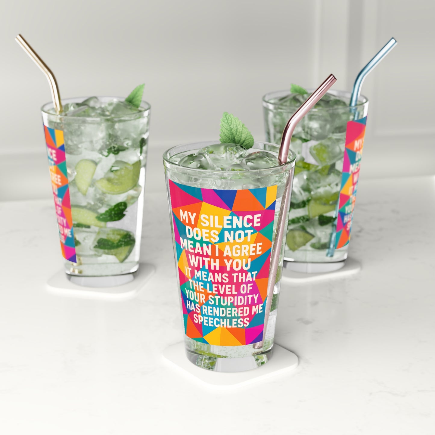 Speechless Drinking Glass