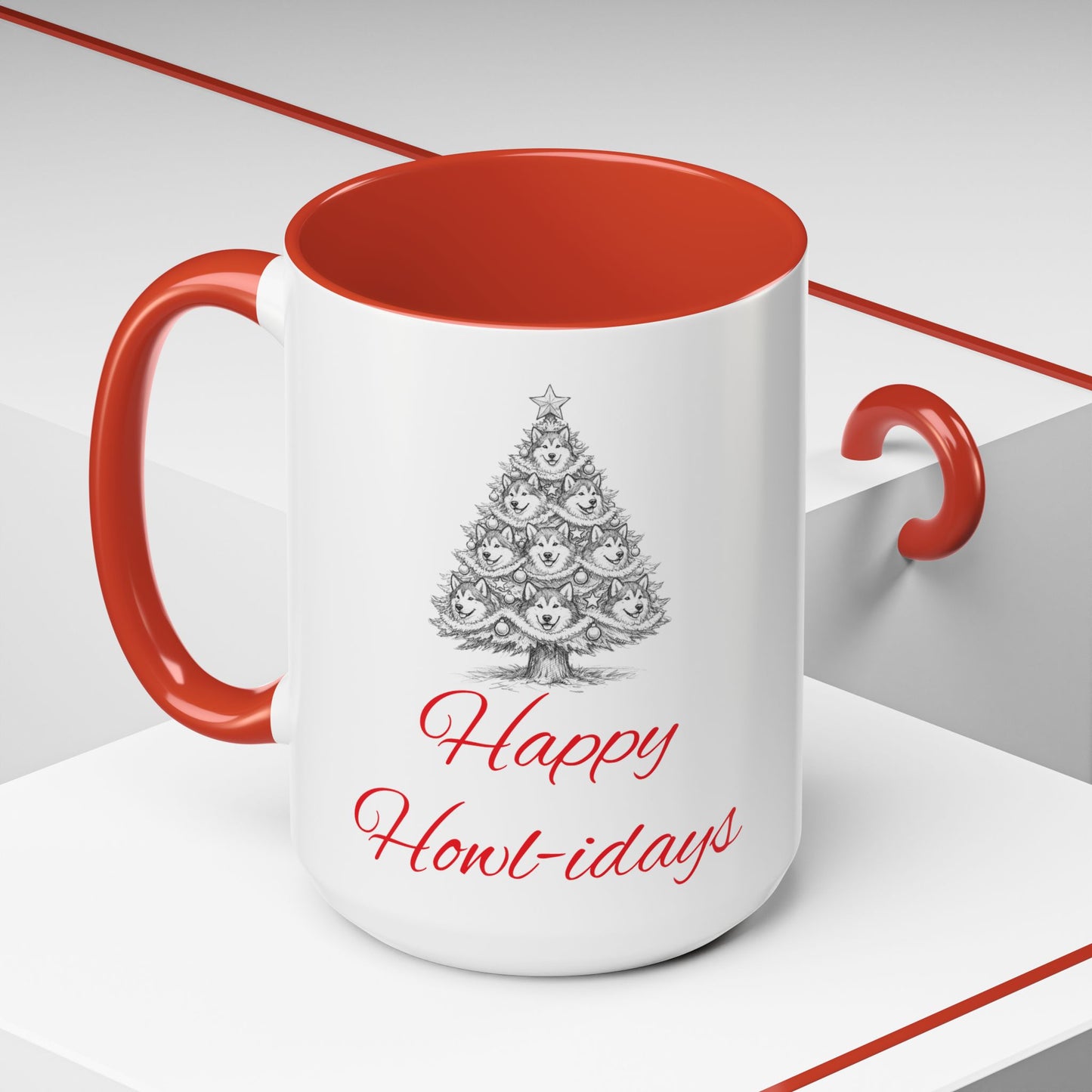 Happy Howl-idays 2-Tone Coffee Mug