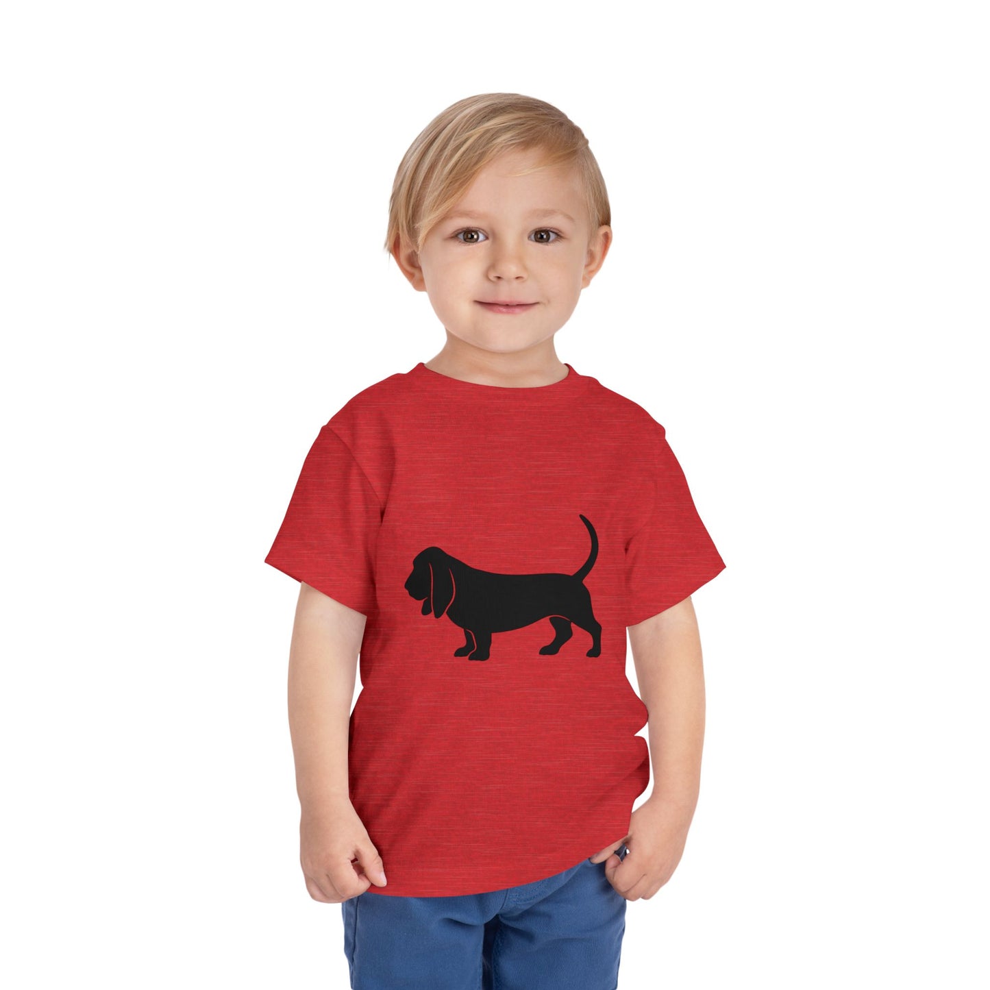 Basset Silhouette Toddler Unisex Short Sleeve Crewneck Tee