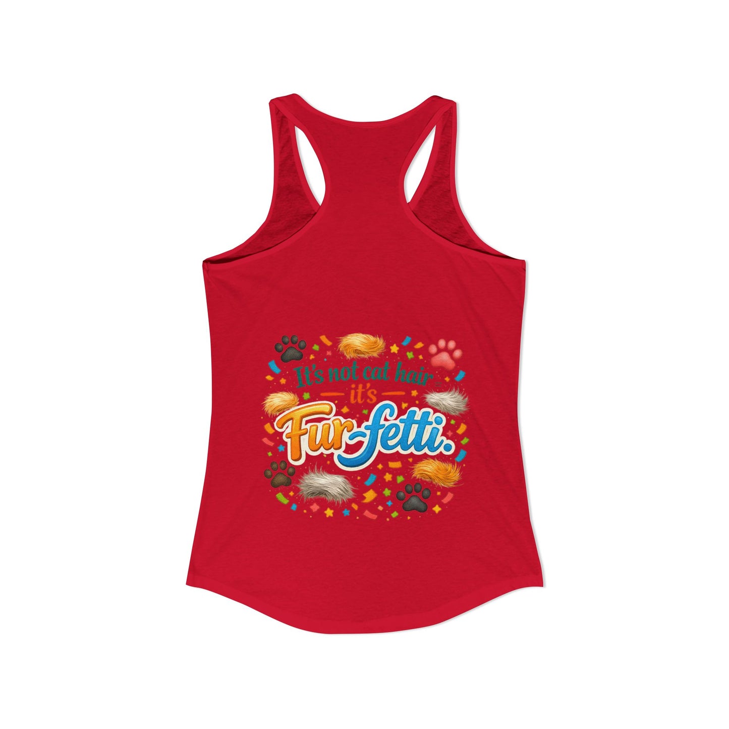 Fur-Fetti Cat Women's Racerback Tank
