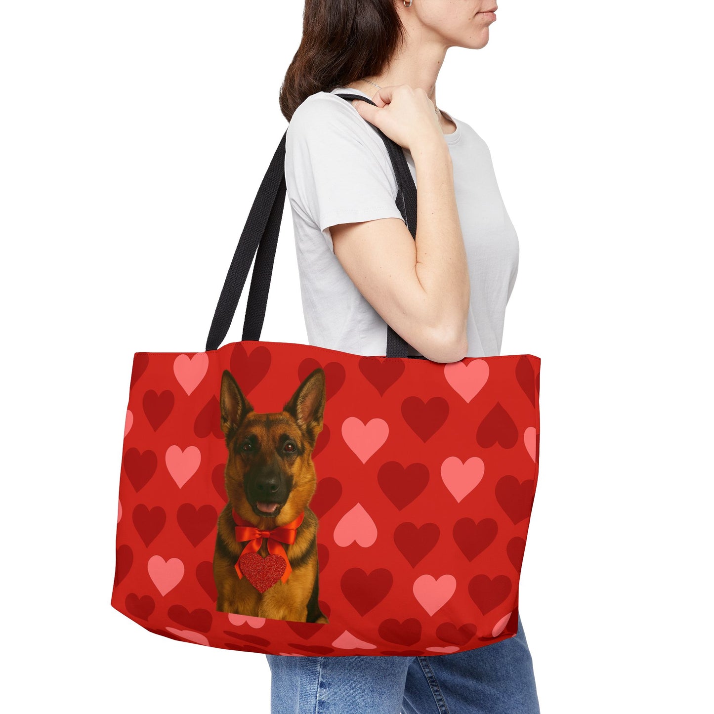 Cupid's Companion German Shepherd Weekender Tote Bag