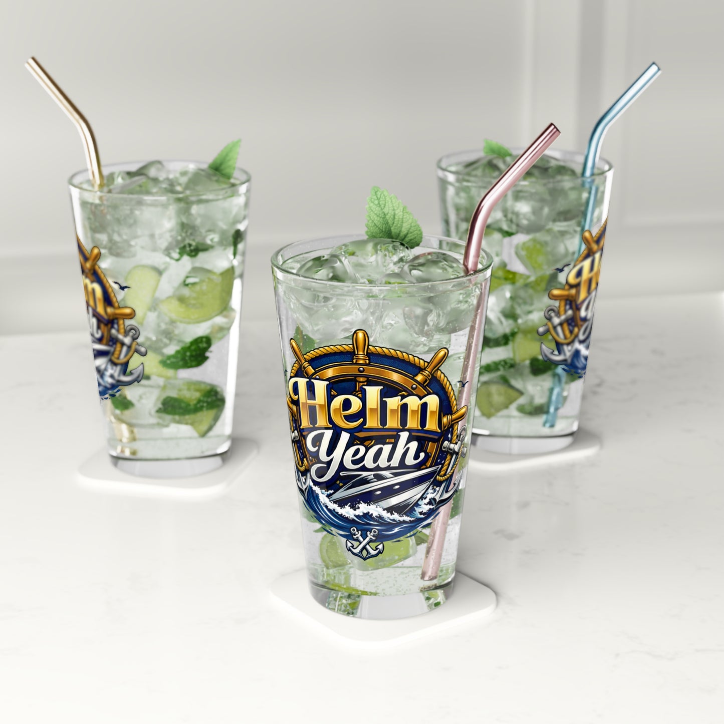 Helm Yeah Drinking Glass