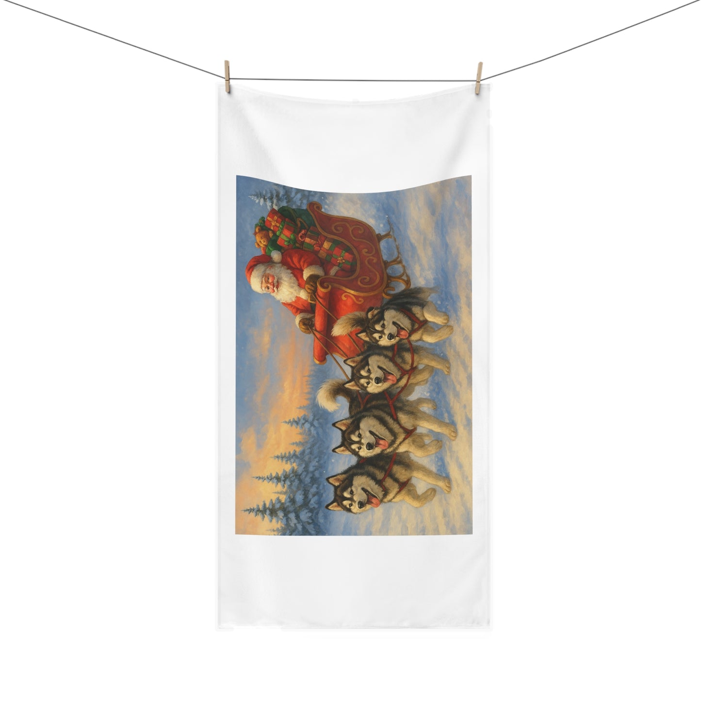 Dashing Through The Snow Mink-Cotton Beach Towel
