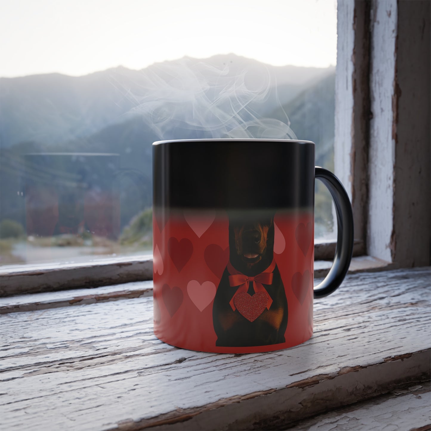 Cupid's Companion Doberman Color Changing Mug