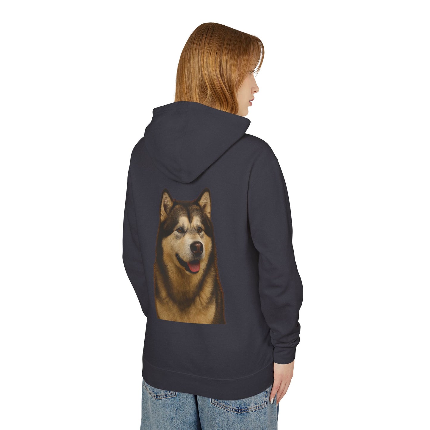 Malamute Head Unisex Lightweight Hoodie