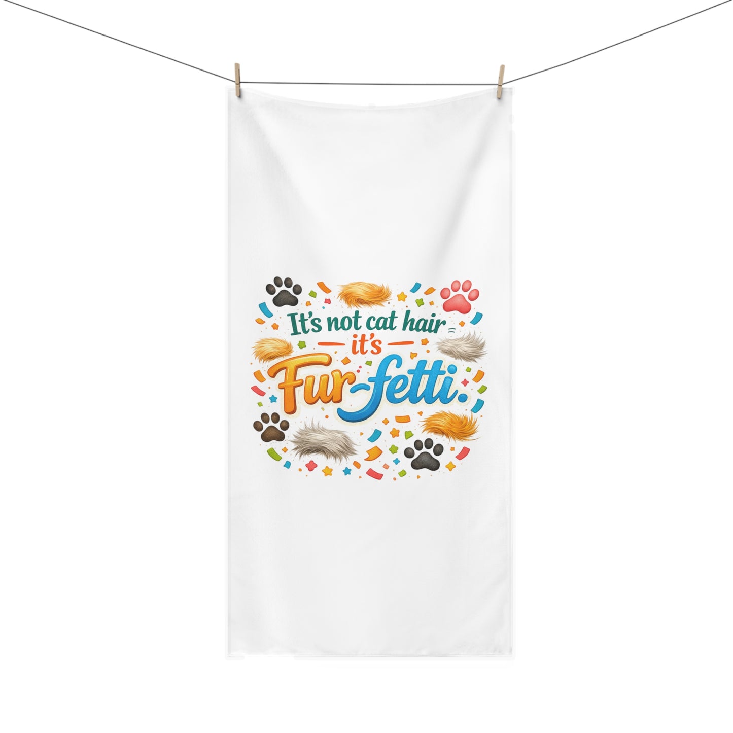 Fur-Fetti Cat Mink-Cotton Beach Towel