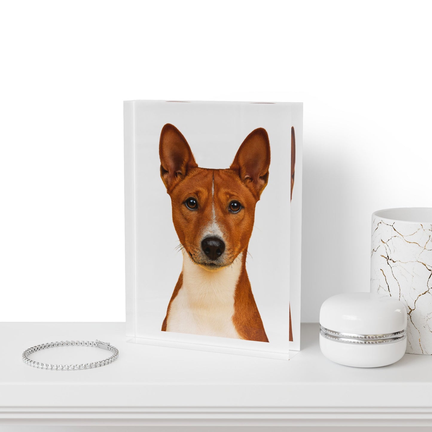 Basenji Head Acrylic Photo Block