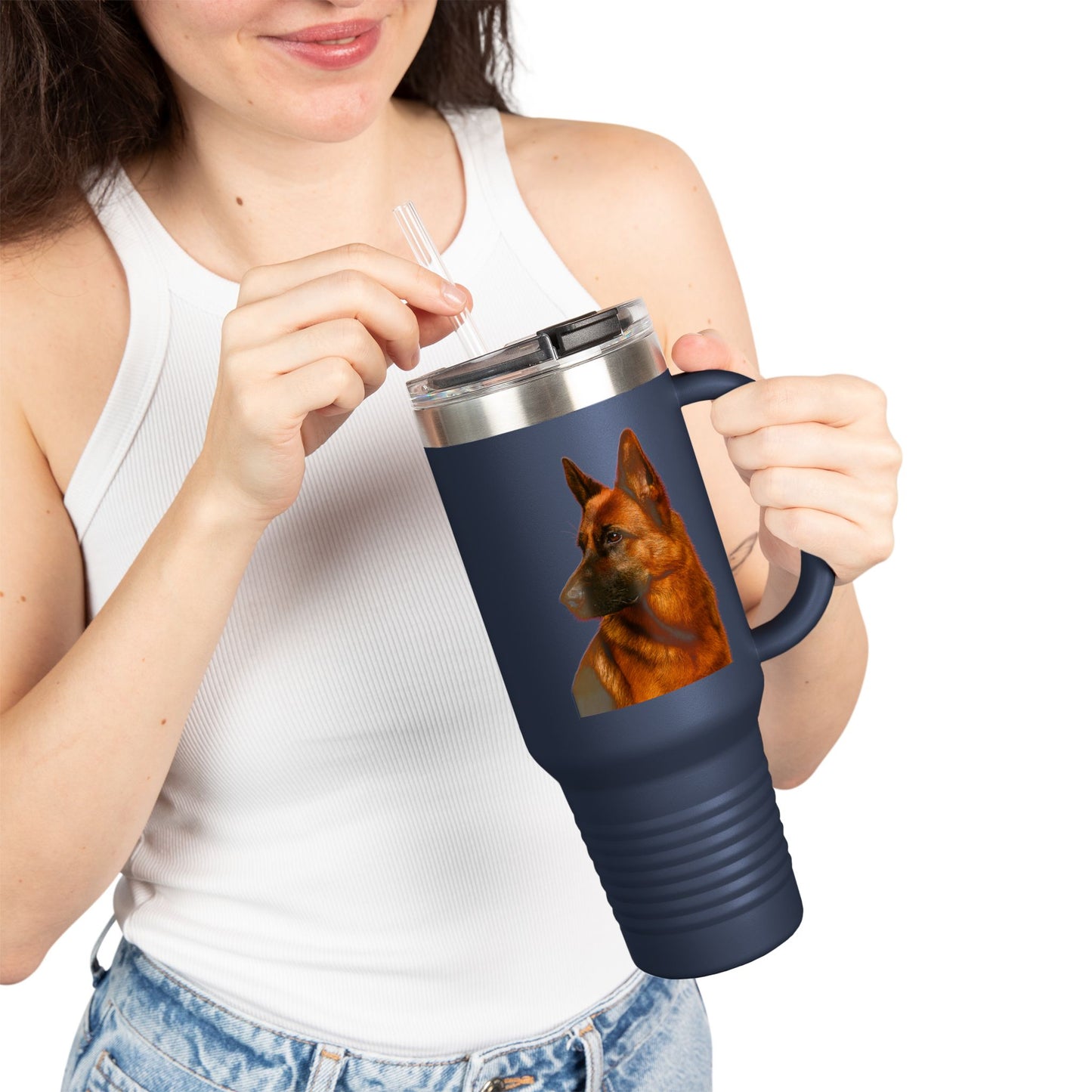 German Shepherd Head Insulated Travel Mug