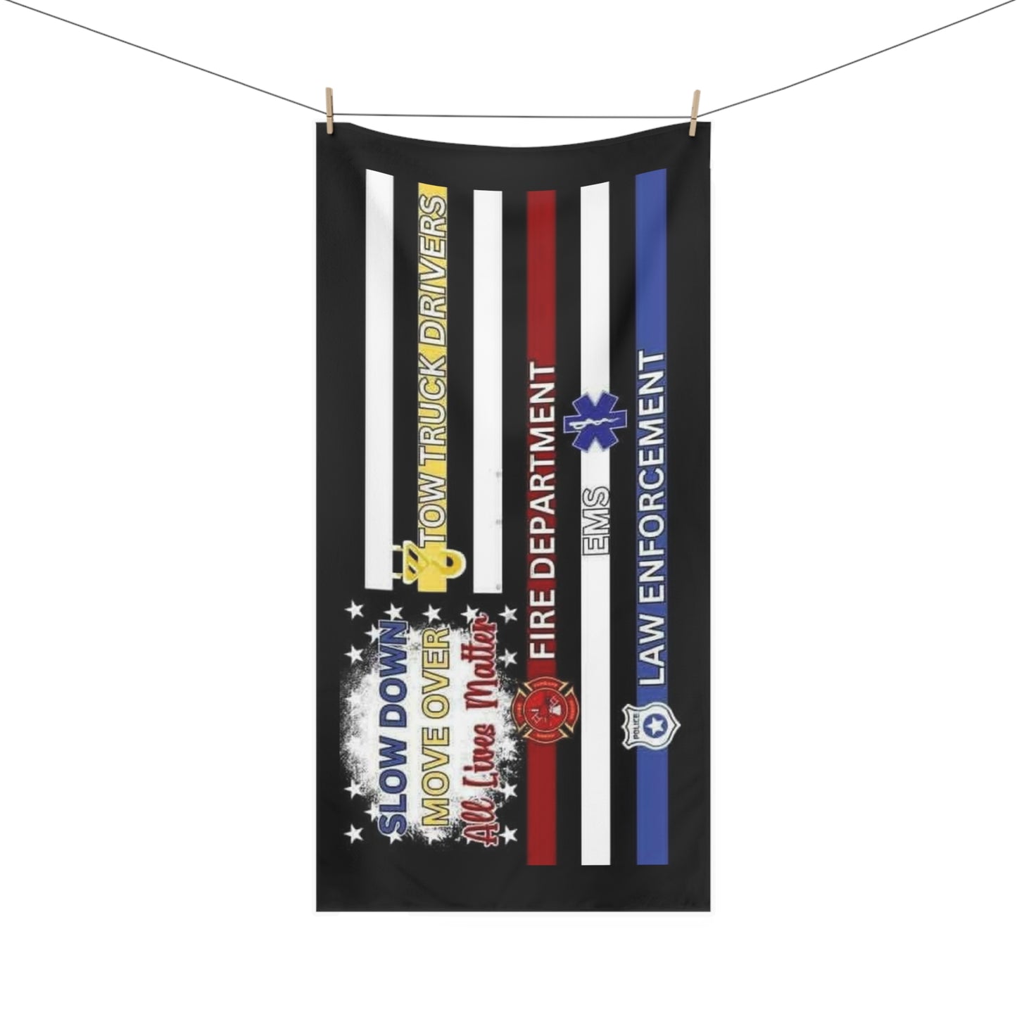 Slow Down Move Over Flag Mink-Cotton Beach Towel