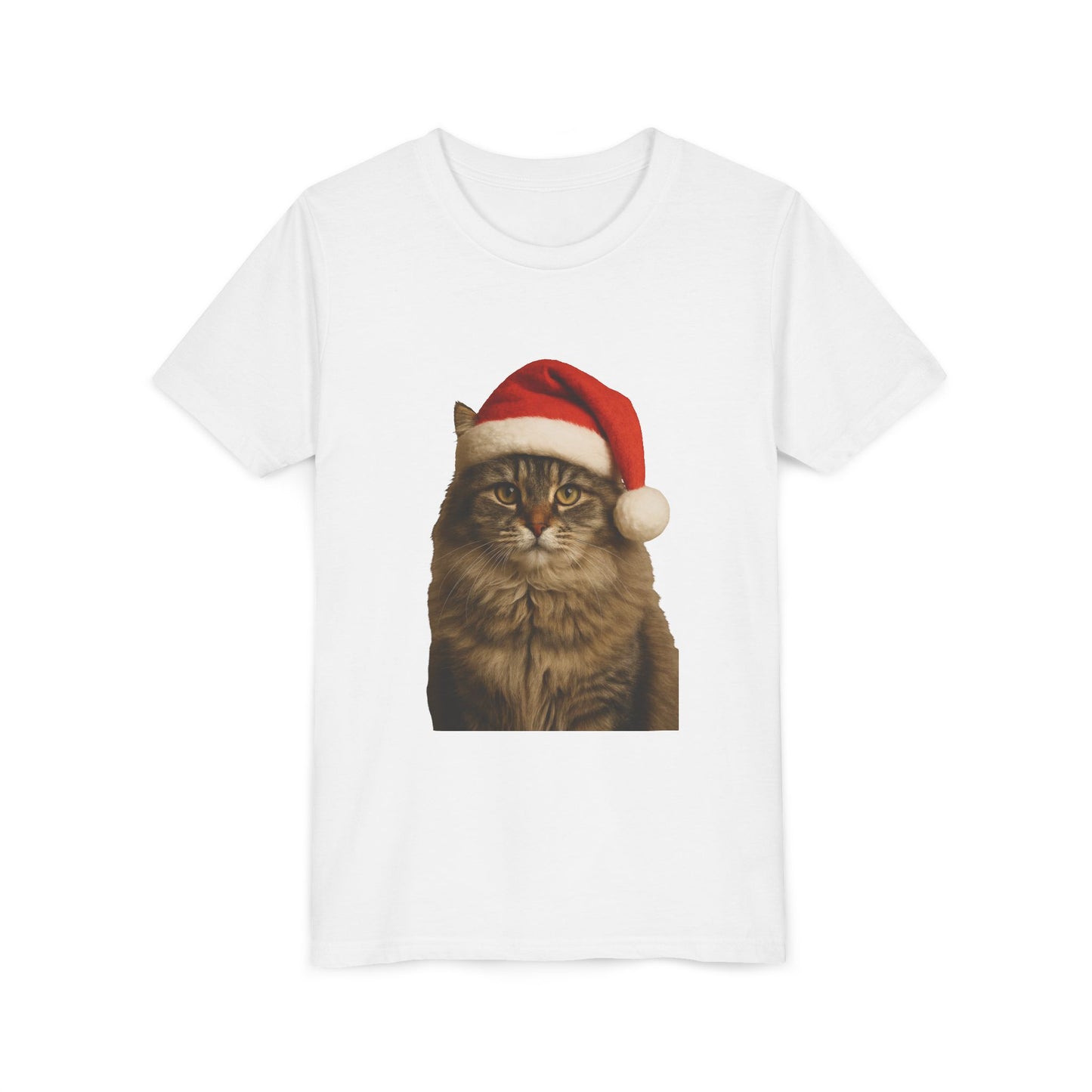 Santa Paws Cat Youth Unisex Short Sleeve Crewneck Tee