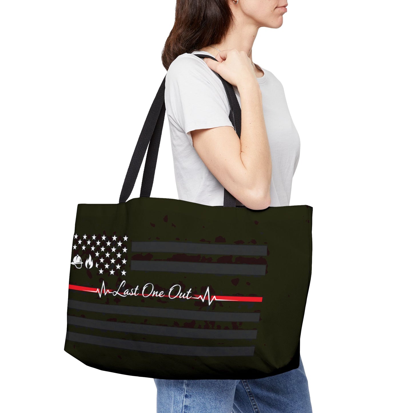 Thin Red Line Weekender Tote Bag