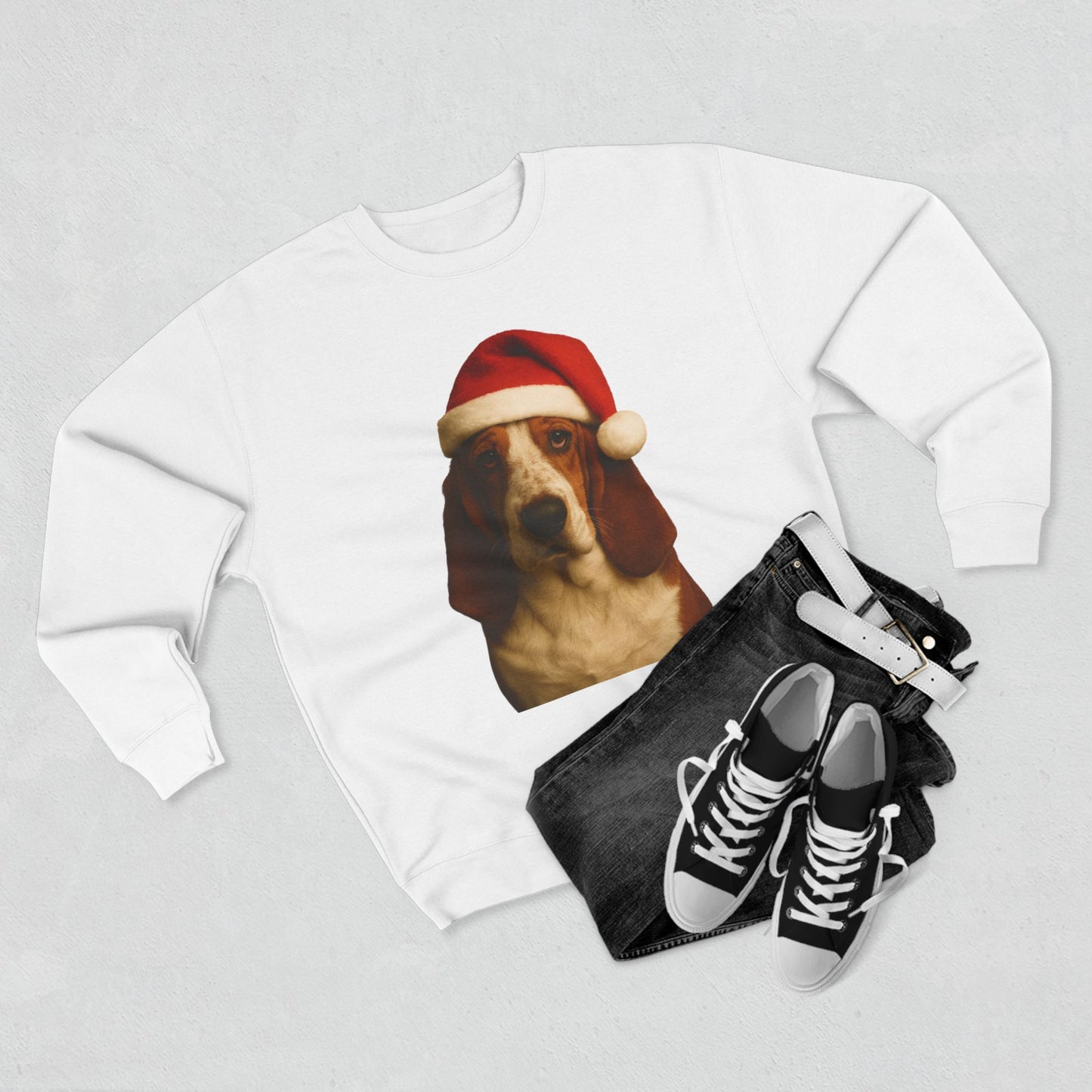 Santa Paws Basset Unisex Crewneck Sweatshirt