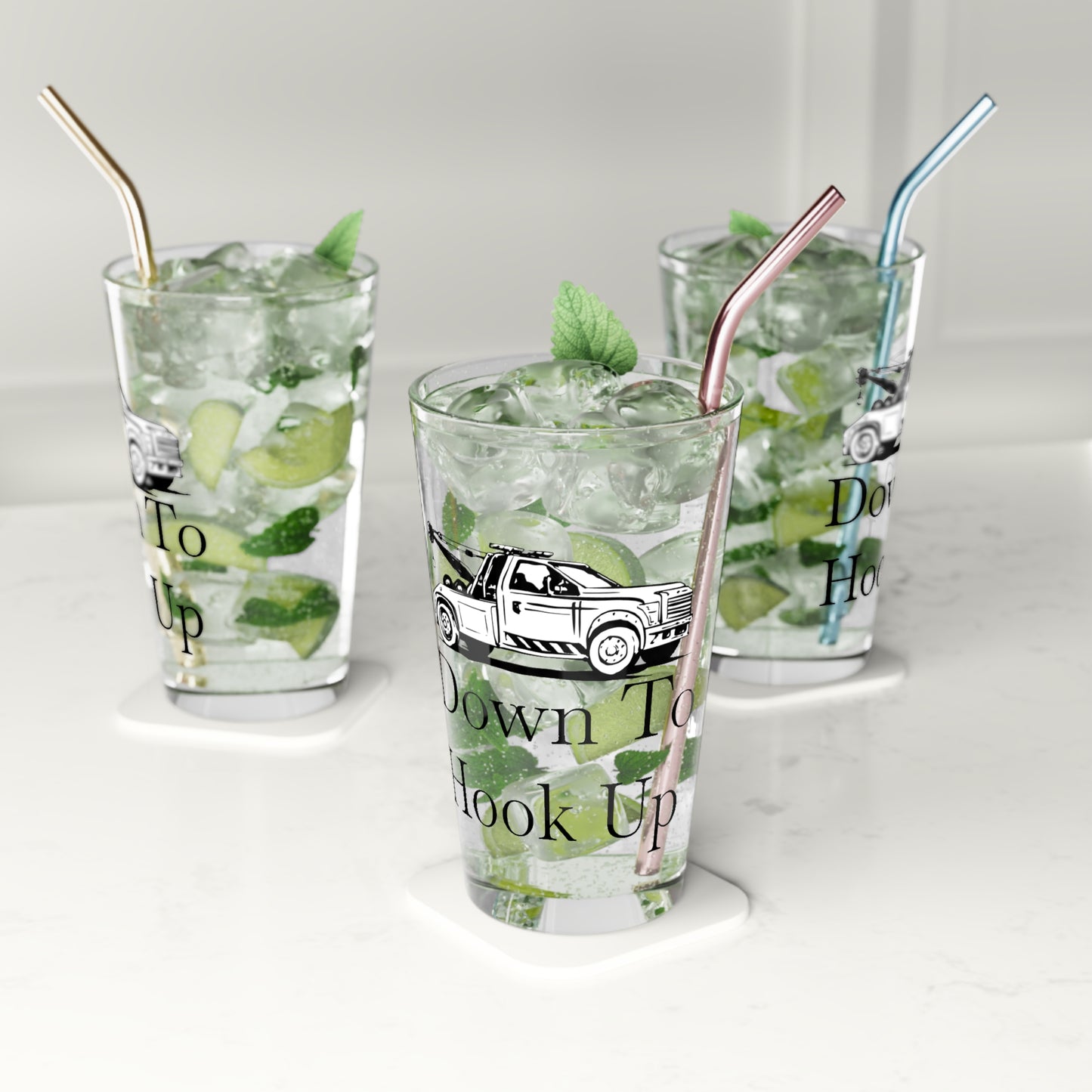 Down To Hook Up Drinking Glass
