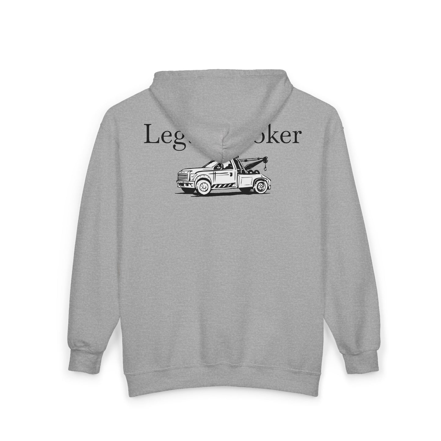 Legal H**ker Wheel Lift Tow Truck Unisex Full Zip Hoodie