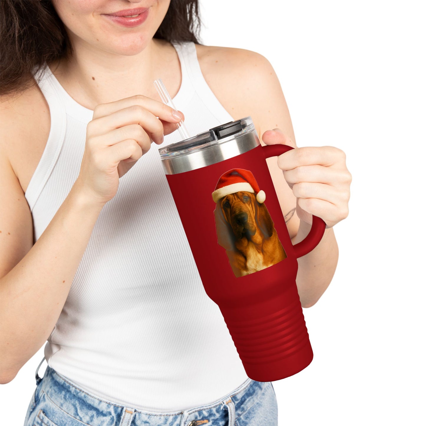 Santa Paws Bloodhound Insulated Travel Mug