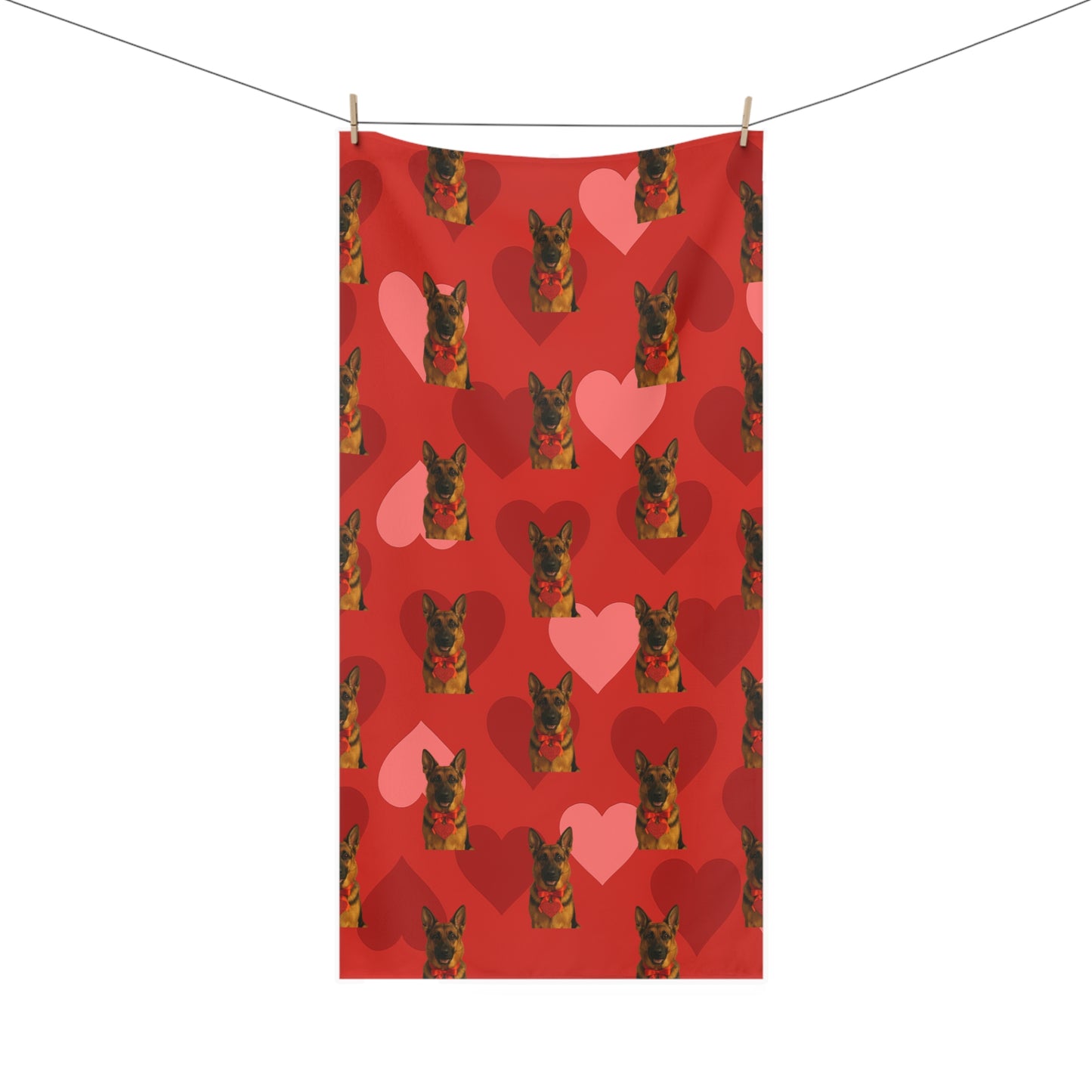 Cupid's Companion German Shepherd Mink-Cotton Beach Towel