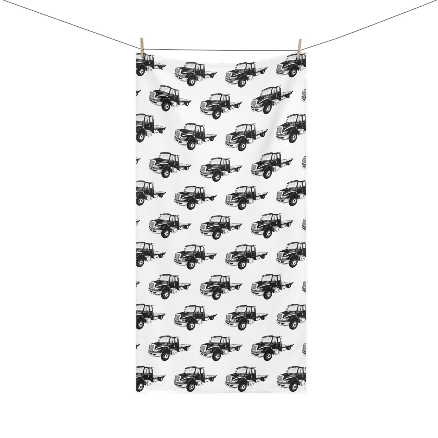 Flatbed Tow Truck Mink-Cotton Beach Towel