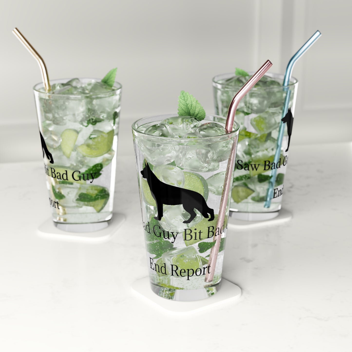 Bad Guy Drinking Glass