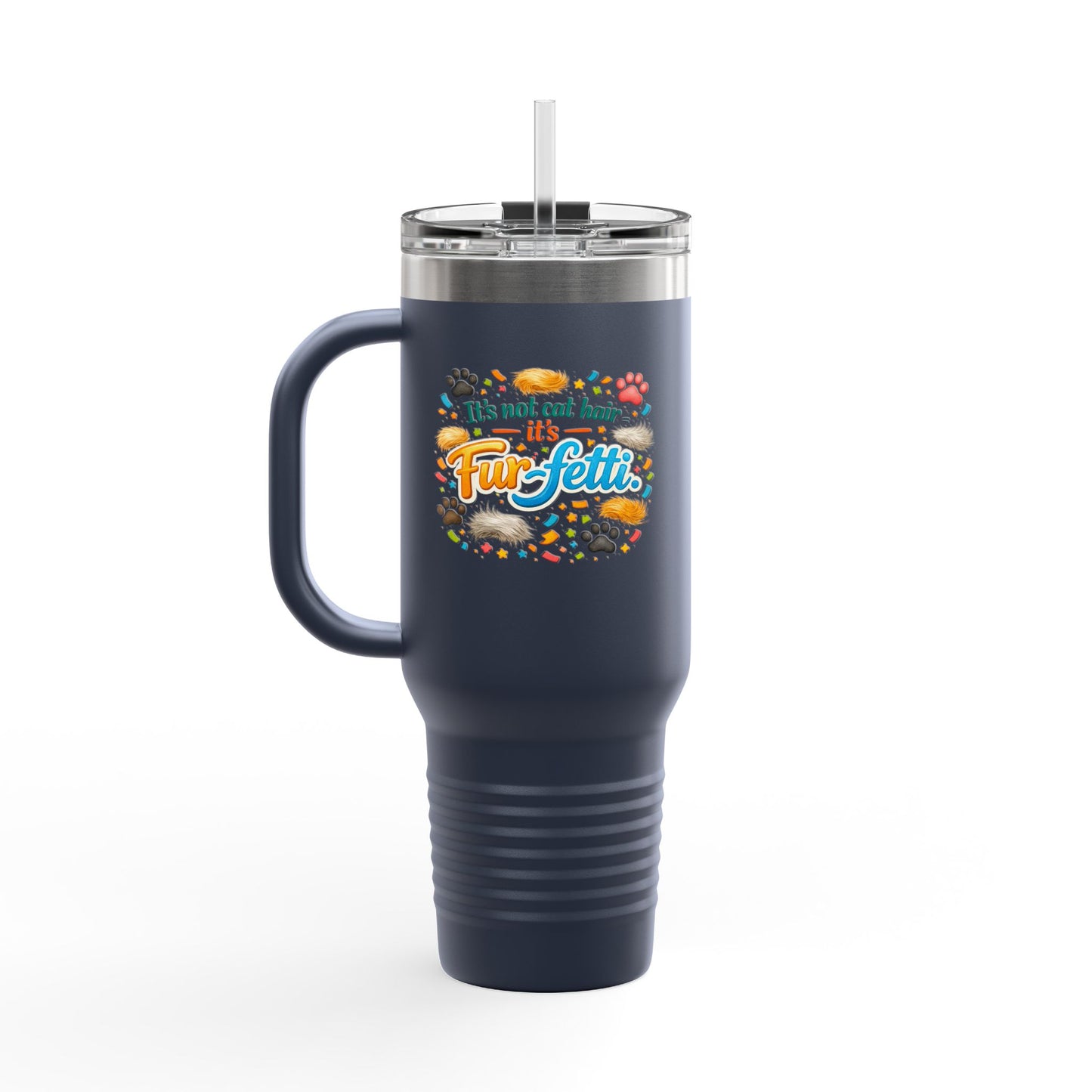 Fur-Fetti Cat Insulated Travel Mug