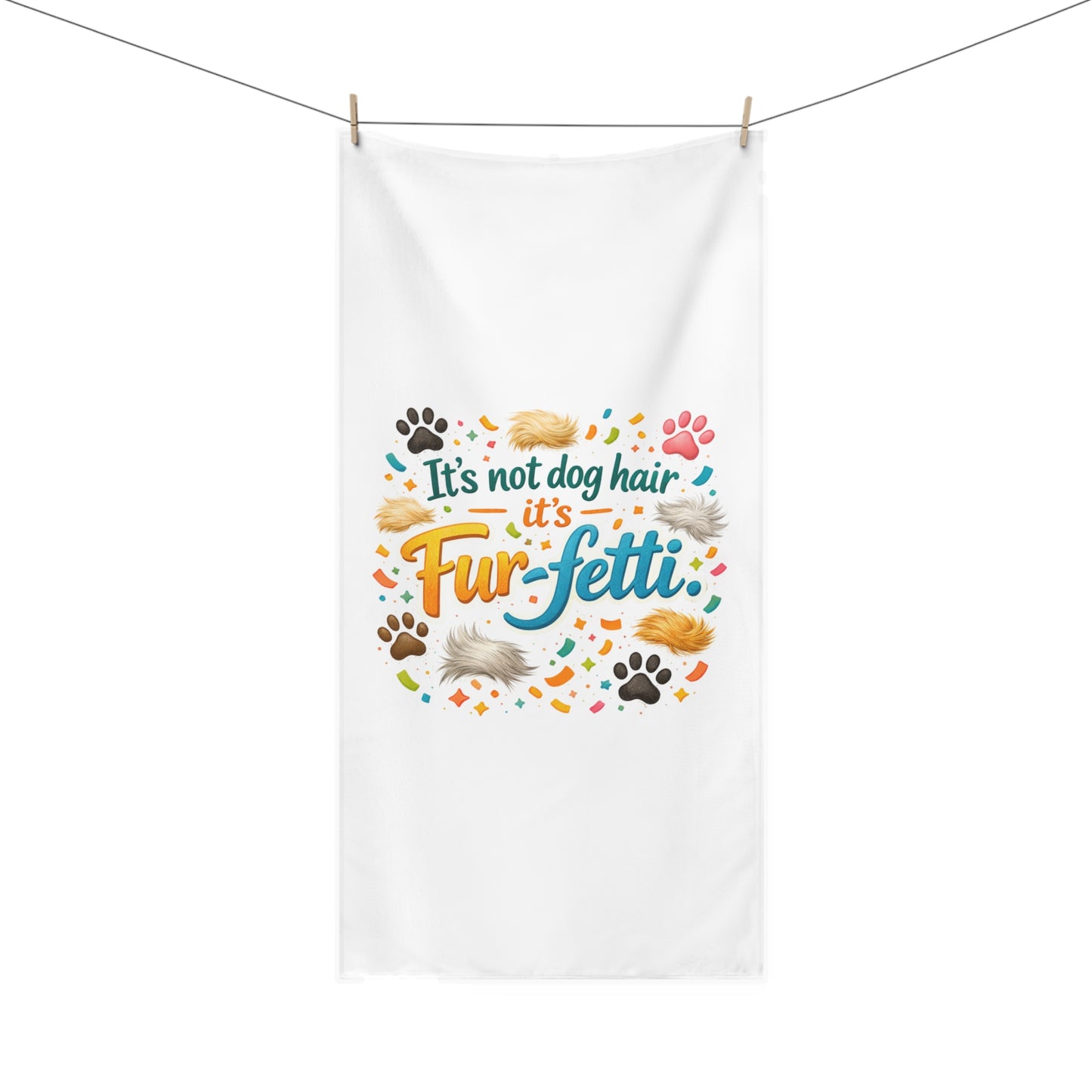 Fur-Fetti Dog Mink-Cotton Beach Towel