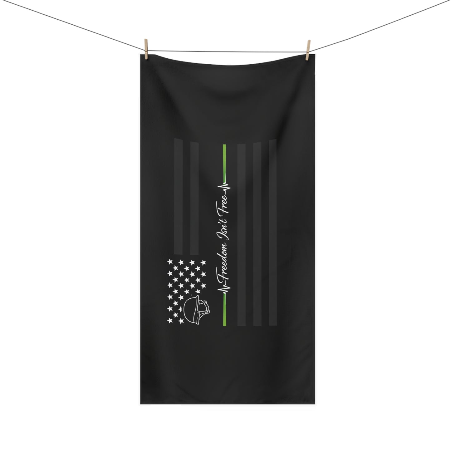 Thin Green Line Mink-Cotton Beach Towel