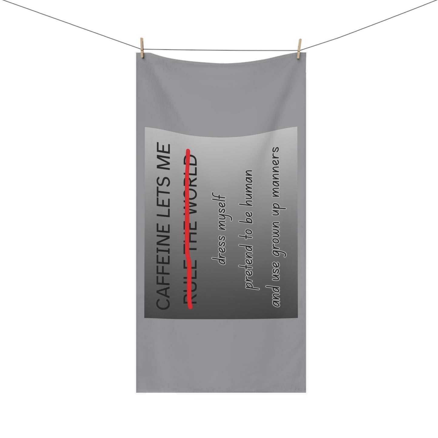 Caffeine Lets Me Mink-Cotton Beach Towel