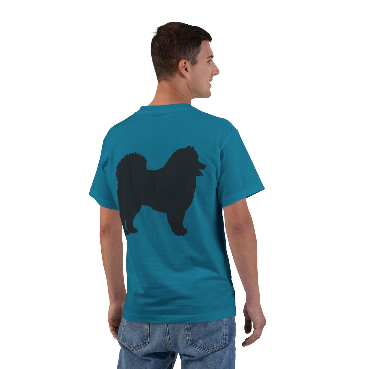 Samoyed Silhouette Men's Short-Sleeve Crewneck Tee