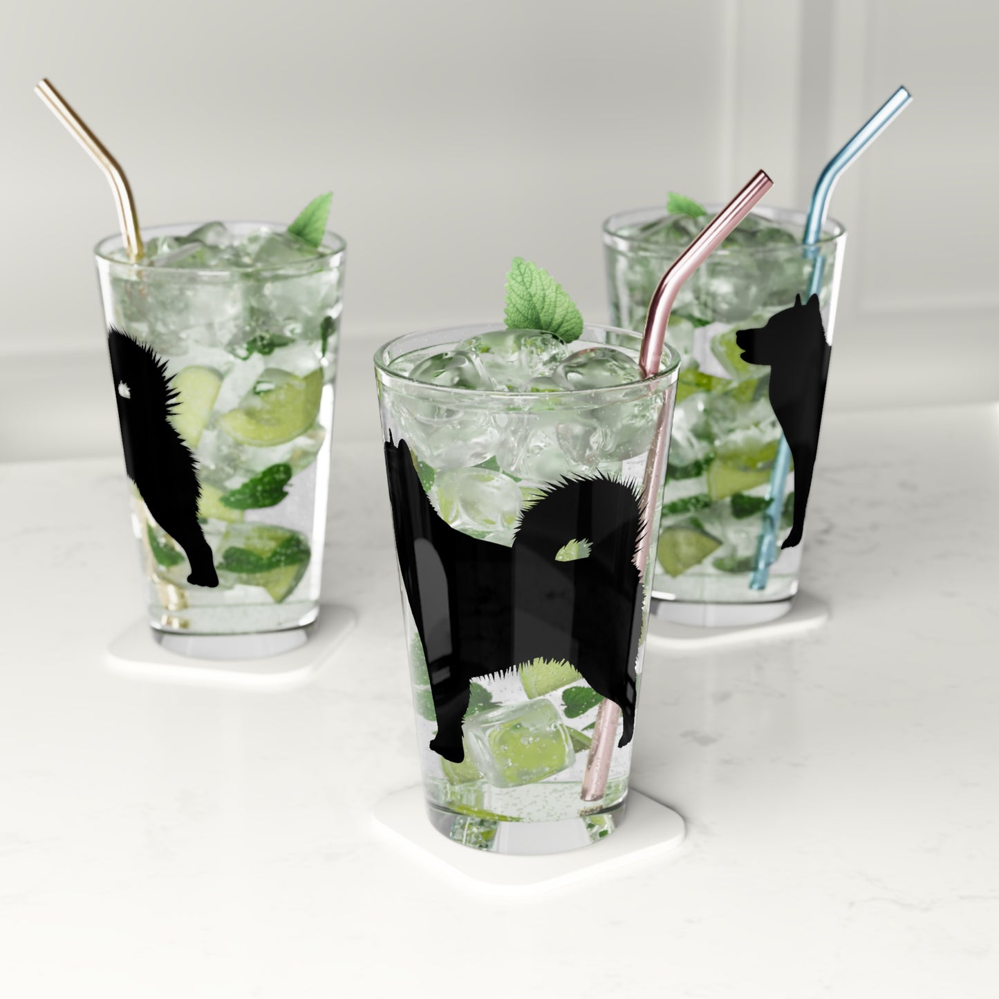 Malamute Silhouette Drinking Glass