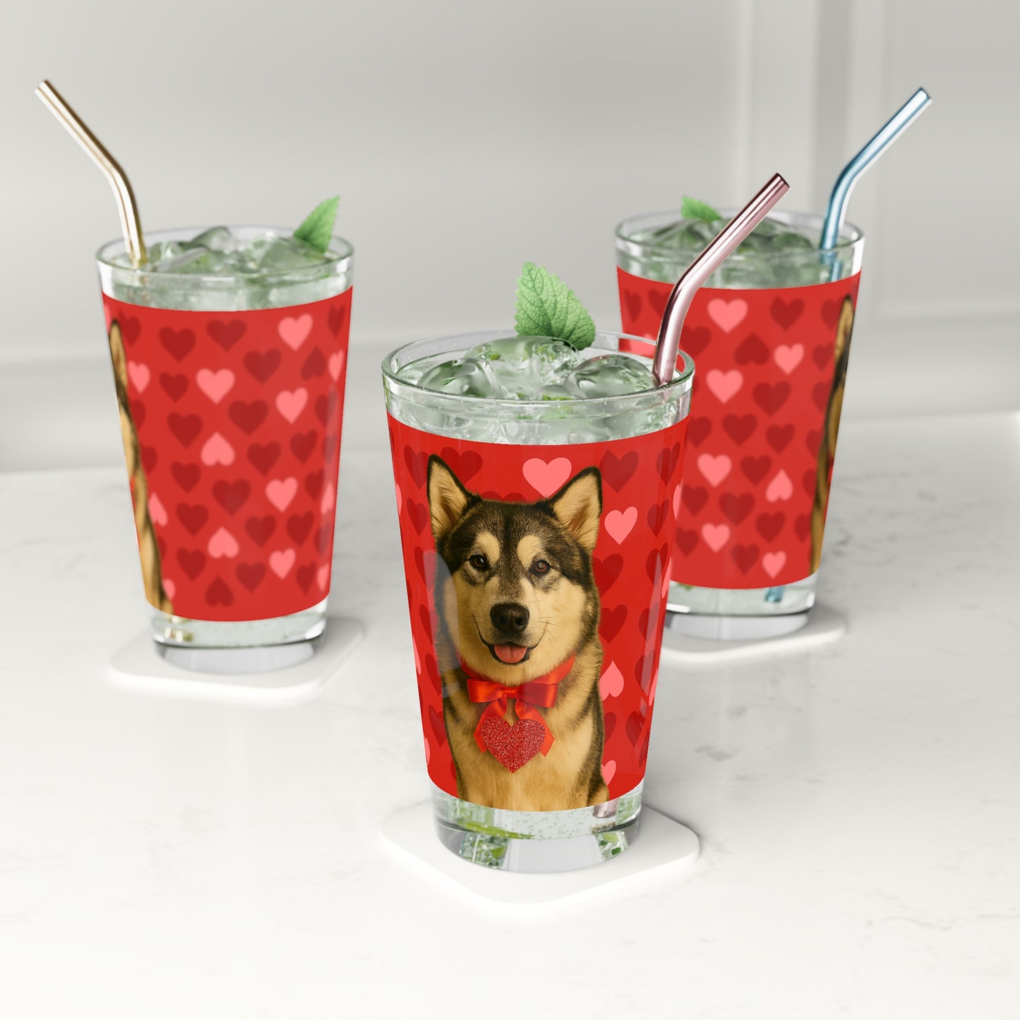 Cupid's Companion Malamute Drinking Glass