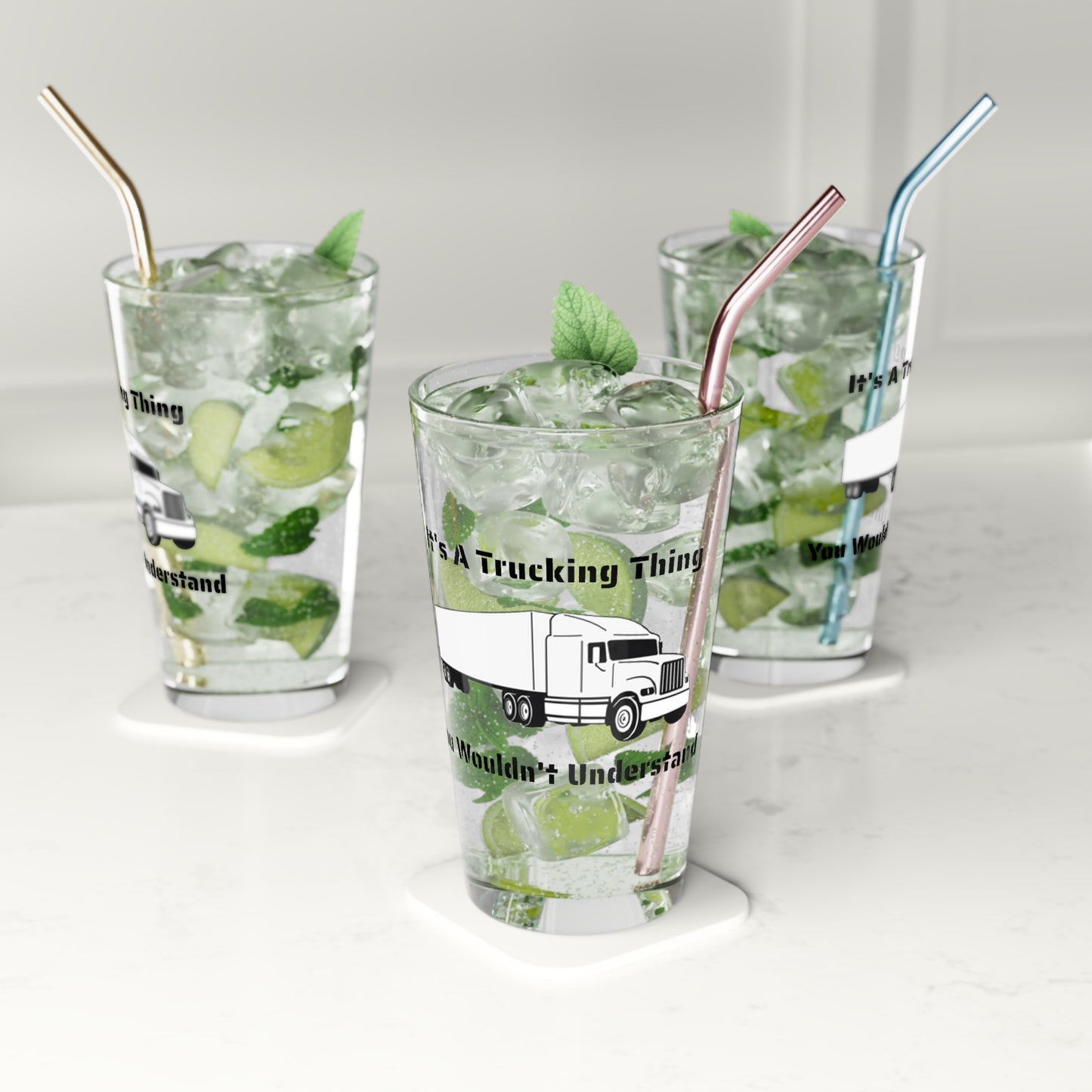 Trucking Thing Drinking Glass