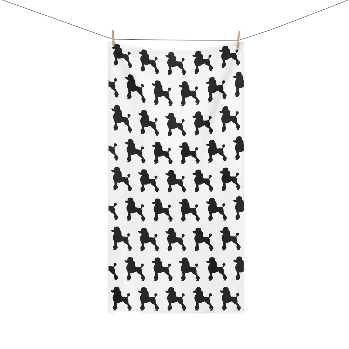 Poodle Silhouette Mink-Cotton Beach Towel