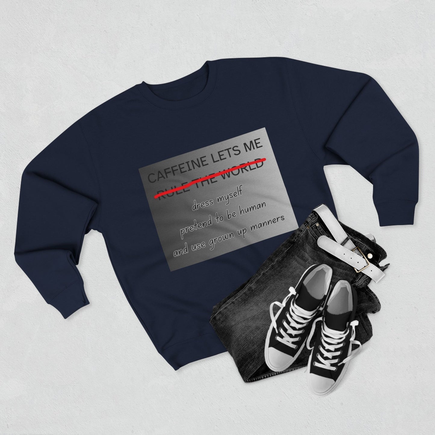 Caffeine Lets Me Unisex Crewneck Sweatshirt