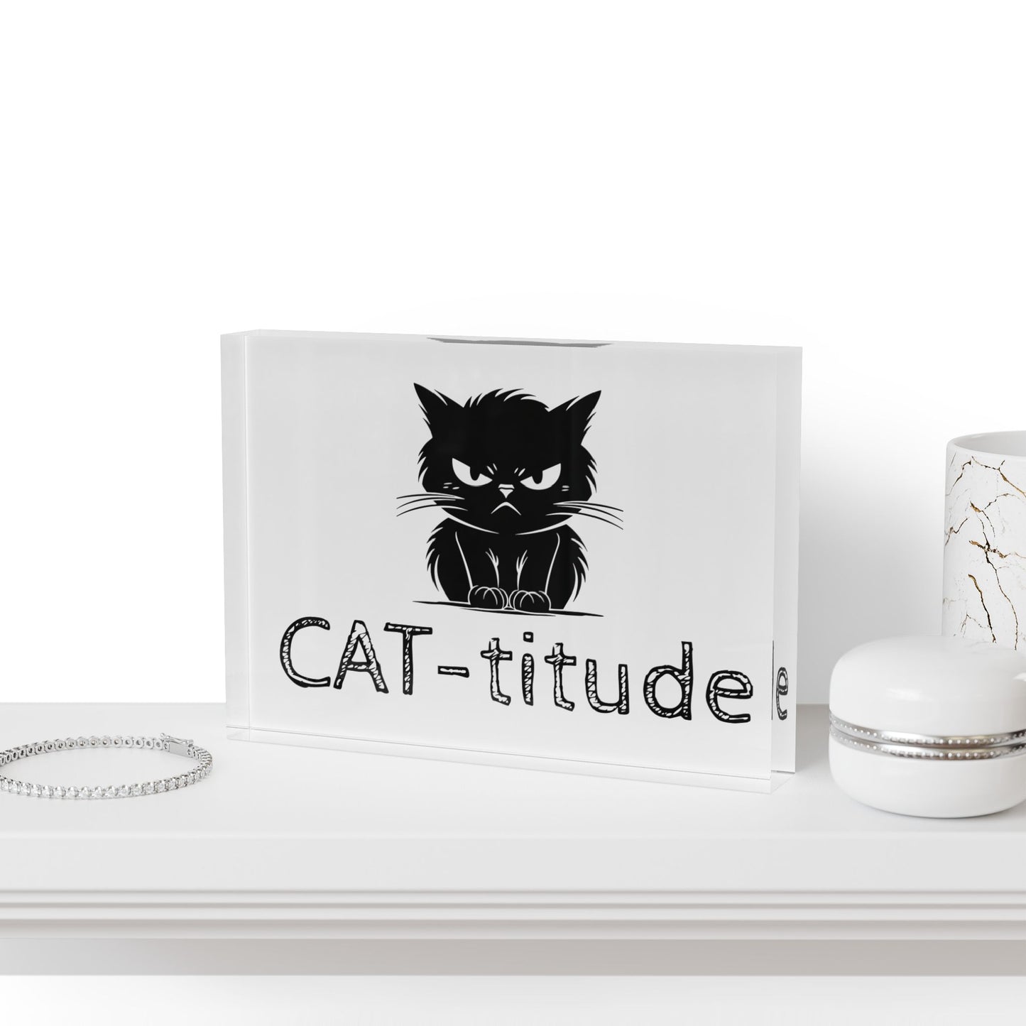 CAT-titude Acrylic Photo Block