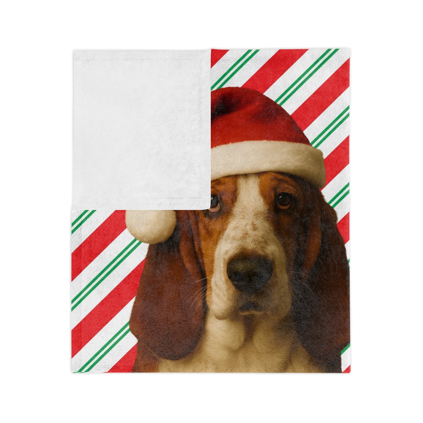 Santa Paws Basset Velveteen Microfiber Blanket