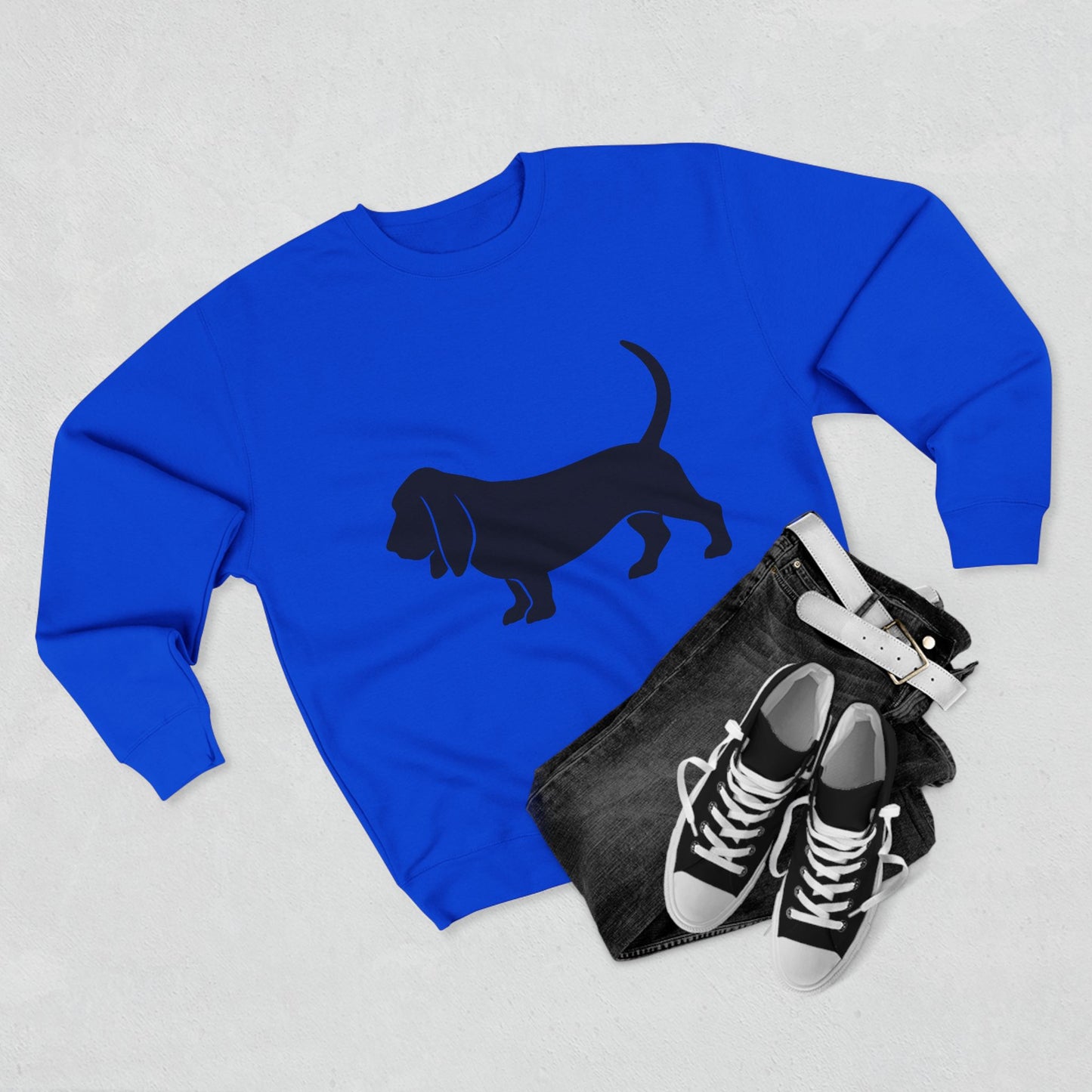 Basset Silhouette Unisex Crewneck Sweatshirt